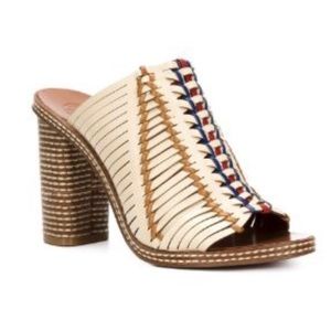 Tory Burch Tan Peche Leather 100 mm mule